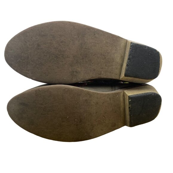 Betseyville Reece Floral Embroidered Faux Leather Ankle Cowboy Boots Girl Sz 12 - Picture 7 of 9